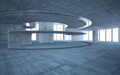 Empty dark abstract concrete smooth interior . Architectural background. 3D illustration and rendering