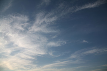 Background of blue sky as picture. Abstract clouds and sky. The best most beautiful images of the heavens with clouds. 