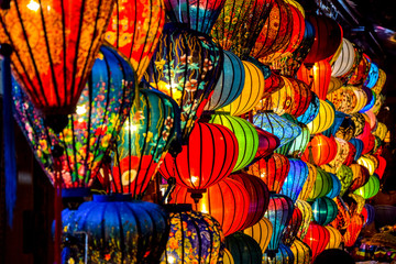 colourful lampions at night in Hoi An