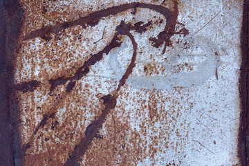Texture of rusty sheet of iron, corrosion on metal