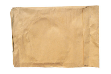 Envelope brown paper rectangle shape isolated on a white background, Mail and parcel delivery