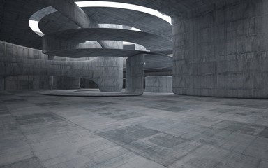 Empty dark abstract concrete smooth interior . Architectural background. 3D illustration and rendering