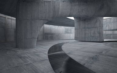 Empty dark abstract concrete smooth interior . Architectural background. 3D illustration and rendering