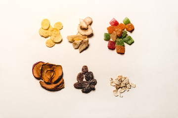 Muesli breakfast mix with candied oats and cornflakes, raisins and flax seeds. Free space to insert.