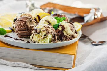 Lemon chocolate ice cream.