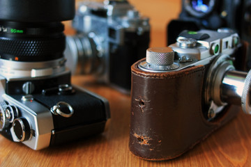 Fototapeta na wymiar Film vintage cameras