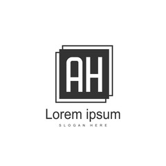 Initial Letter AH Logo Template Vector Design