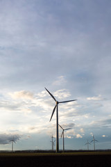 Windmills in sunset Austria