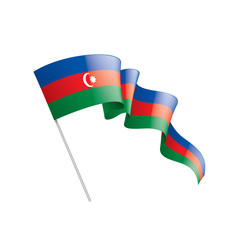 Azerbaijan flag, vector illustration on a white background