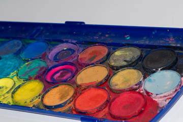 wasserfarben in palette