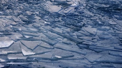 Cracked ice on the river