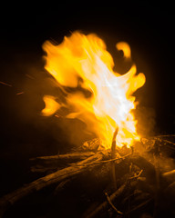 bonfire at the night in camp