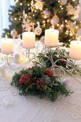 クリスマスキャンドル　テーブルアレンジ