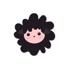 Cute Vector Lamb Illustration. little black sheep, baby picture