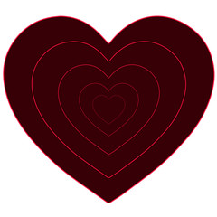 Heart Dark Red with outlines