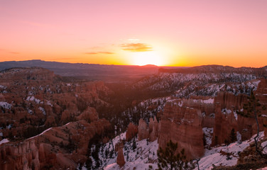 Winter Sunrise Landscape at Bryce Canyon Utah