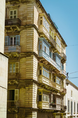 Fototapeta na wymiar Antique city building in Valletta,Malta Europe