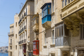 Antique city building in Valletta,Malta Europe