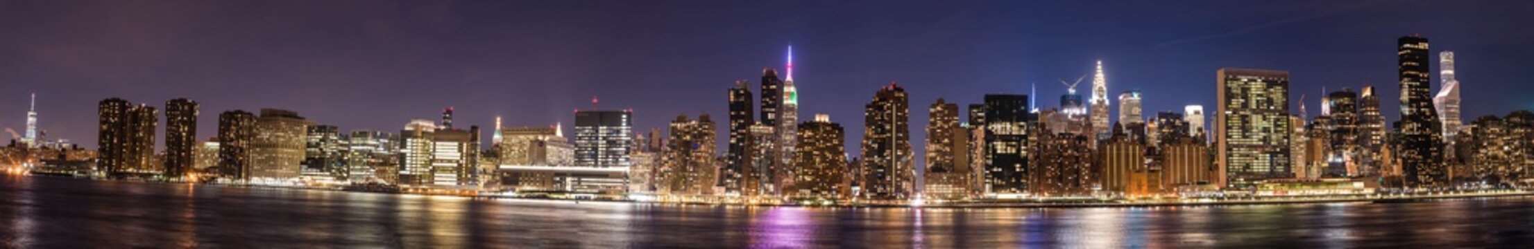A beautiful night pano Image of New York City