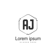Initial Letter AJ Logo Template Vector Design
