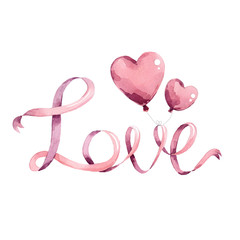 love of ribbons and balloons hearts