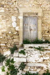 Fototapeta na wymiar Closed wooden door Crete Greece Europe