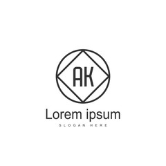 Initial Letter AK Logo Template Vector Design