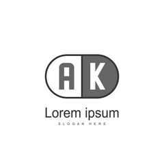 Initial Letter AK Logo Template Vector Design