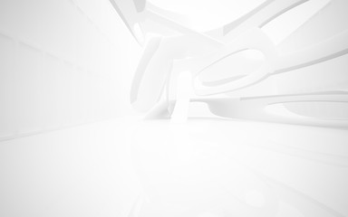 White smooth abstract architectural background. 3D illustration and rendering