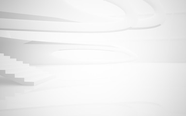 White smooth abstract architectural background. 3D illustration and rendering