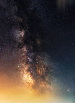 Milky way galaxy. Night photography. © Inga Av