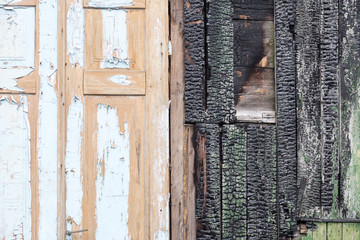 Burned old barn wood background.