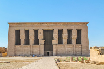 Fototapeta premium Ancient Egyptian temple Amon Ra in Luxor with columns and beautiful bas-reliefs Pharaoh's cult