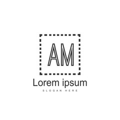 Initial Letter AM Logo Template Vector Design