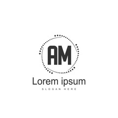 Initial Letter AM Logo Template Vector Design
