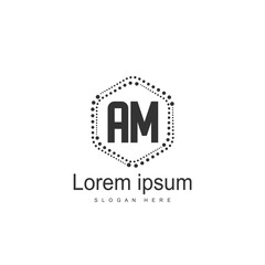 Fototapeta premium Initial Letter AM Logo Template Vector Design