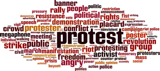 Protest word cloud