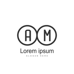 Initial Letter AM Logo Template Vector Design