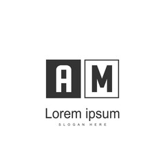 Initial Letter AM Logo Template Vector Design