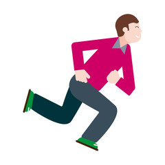 Man running in vector illustration