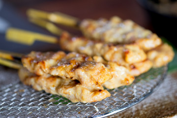 Grilled pork satay, Thai food style