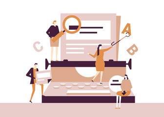 Copywriting concept - flat design style colorful illustration