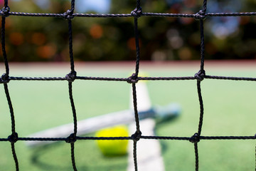 Tennis net on a outdoor court