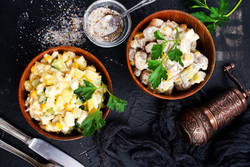 salad with corn and chicken