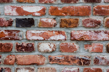Beautiful wall of bricks with recycled bricks