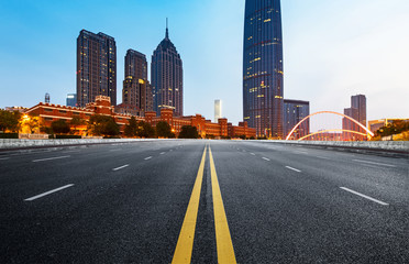 Obraz premium Expressway and Modern Urban Architecture in Tianjin, China