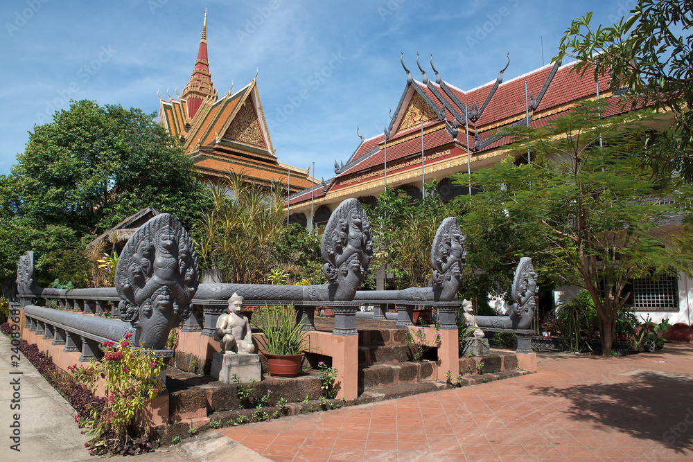 Wall mural Wat Preah Prom Rath beautiful temple view in Siem Reap, Cambodia