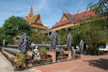 Wat Preah Prom Rath beautiful temple view in Siem Reap, Cambodia