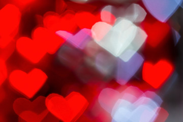 red bokeh heart symbol background Retro glitter romance
