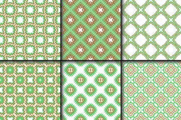 Set of Seamless geomteric patterns. Vector illustration. Hand drawn wrap wallpaper, cover fabric, cloth textile design